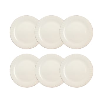 Service de table en porcelaine - blanc - 18 pièces - 6 assiettes plates - 6  assiettes à dessert et 6 assiettes à pain - Cdiscount Maison