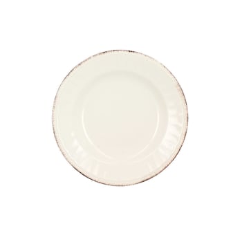 Assiettes en grès blanc bonne dégustation (lot de 6) (assiettes plates - 27  cm)
