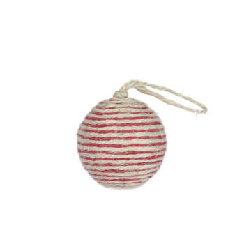 NAVIDAD - Bola Navidad artesanal de cuerda de yute reciclado multicolor 7 cm.