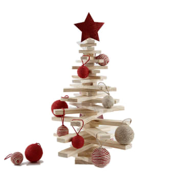 NAVIDAD - Árbol Navidad artesanal de madera sostenible 59x39x39 cm.