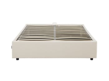 Teo - Cadre de lit avec coffre de rangement en velours côtelé - 140x190 cm