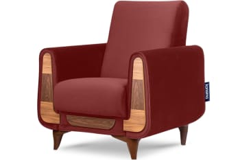 GUSTAVO - Klassischer Sessel aus Schaumstoff und Holz, braun