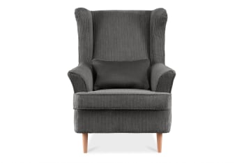 STRALIS - Klassischer Sessel aus Stoff Cordsamt, silber