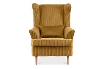 STRALIS - Klassischer Sessel aus Stoff Cordsamt, Velours, gelb