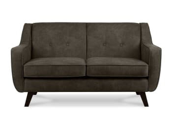 TERSO - Sofa, 2 Sitzer im zeitlosen Design, in Lederoptik, graubraun