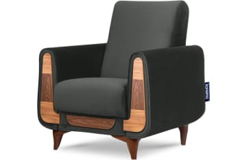 GUSTAVO - Klassischer Sessel aus Schaumstoff und Holz, Grau