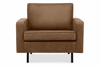 INVIA - Großer Loft-Sessel aus Leder und Mikrofaser,  braun