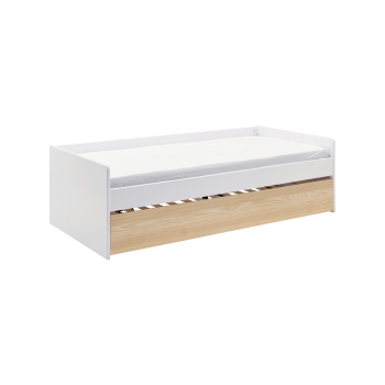 Sandro - Lit banquette gigogne en bois 90 x 190 cm blanc/bois