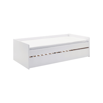 Sandro - Lit banquette gigogne en bois 90 x 190 cm blanc