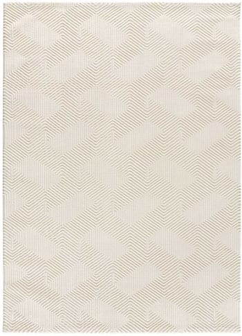 SIGN - Tapis lavable à motif géométrique blanc gaufré, 120X170 cm
