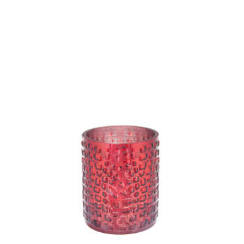 Lizard - Photophore décoratif en verre rouge H18