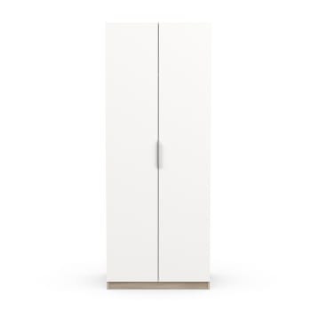 Ghost - Armoire 2 portes - L79,4 cm - Blanc/chêne