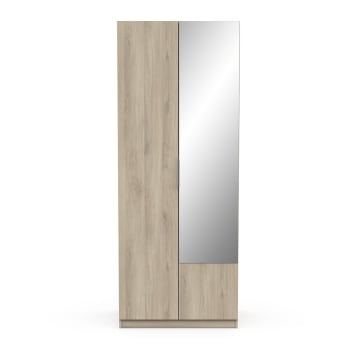 Ghost - Armoire 2 portes et miroir - L79,4 cm - Chene kronberg