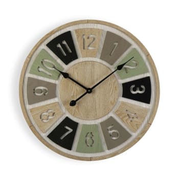 Cutshin - Reloj de pared estilo vintage en madera aglomerada gris y negro