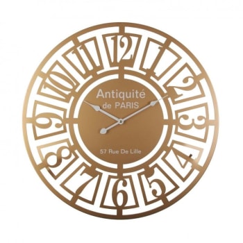 Sankt - Reloj de pared estilo vintage en metal dorado