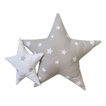 Star - Cojines set de 2 algodón gris 30x30/50x50cm