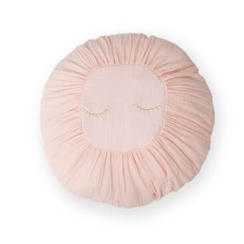 Moon - Cojín algodón rosa 11x35x35cm