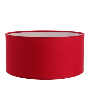 ROSS - Abat-jour rond en coton rouge Ø 30cm Hauteur 25cm