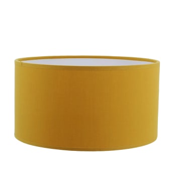 PLOVAN - Abat-jour lampadaire en coton jaune moutarde Ø 50 Hauteur 25 cm