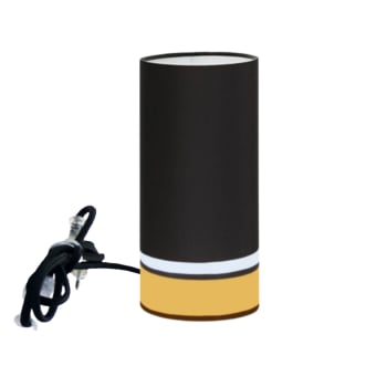 LUMIO - Lampe à poser couleur noir et jaune Ø 15cm x H45cm
