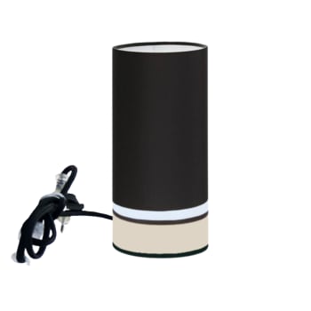 LUMIO - Lampe à poser couleur noir et beige Ø 15cm x H45cm
