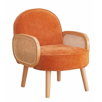 Teodore - Fauteuil Bois Massif Rembourré Rose - Altobuy