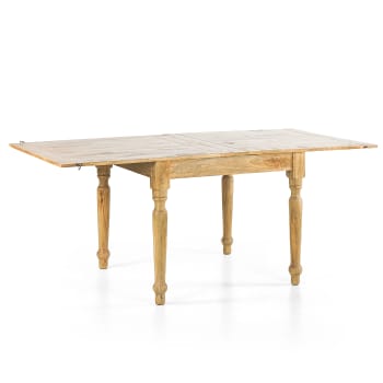 Tavolo Allungabile Quadrato 80x80 Cm In Noce - Apertura A Libro, Gambe A Sciabola - Made In Italy