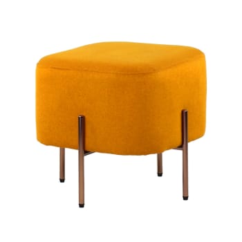 Pouf Rotondo Tessuto SIMPLIHOME Wynne Per Interni/esterni, Realizzato A Mano In PET Riciclato, Colore Arancione, 46 Cm - 4
