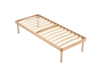 Rete Singola Ortopedica Letto 80x190 cm Doghe Larghe in Legno e Struttura  Acciaio Piedi Altezza H