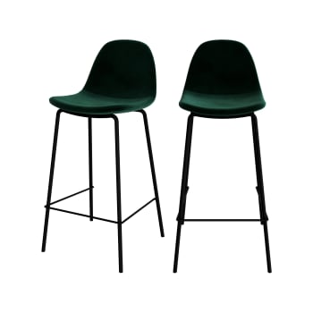 Set Di 2 Sgabelli Da Bar Vintage In Legno E Metallo - Altezza Regolabile 65-80 Cm, Girevoli 360°, Con Poggiapiedi, Carico Max 150 Kg