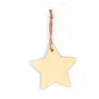 Estrella colgante de madera para decorar - Ø 11 cm