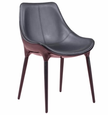 Olaan - Moderner Designstuhl mit Kunstlederbezug, schwarz