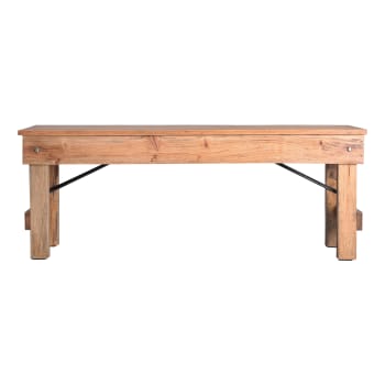 Banc en bois de mahogany marron 120x35x45 cm