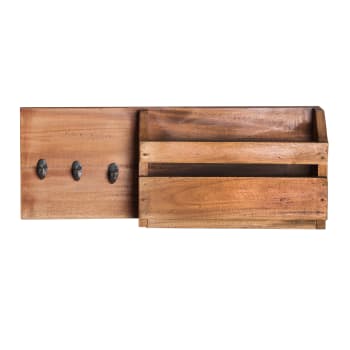 Pongo-todo, de madera de mahogany, en color marrón, de 50x11x19cm
