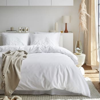 Bettbezug aus Baumwolle 155 x 220 cm, weiß