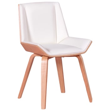 Furniture Of America Dedee Sedia Accent Moderna Boho – Rovere Chiaro E Bianco Bouclé, Imbottita E Robusta