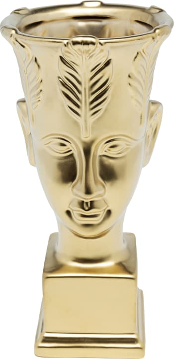 Rosto - Deko Vase aus Keramik mit Gesicht, gold