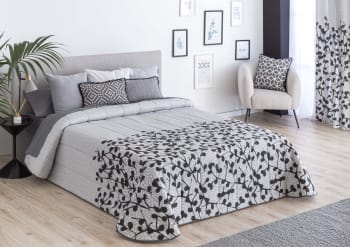 Colcha Cama 135 Colcha BOUTI HIPERMANTA Reversible Gris/Gris