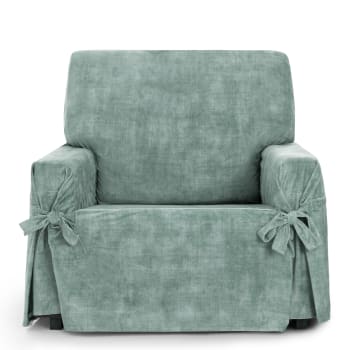 EYSA - Housse de fauteuil antitache avec des rubans aigue-marine 80 -120cm