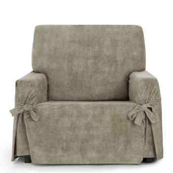 EYSA - Housse de fauteuil antitache avec des rubans vison  80 -120cm
