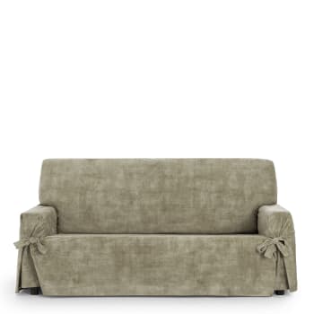 EYSA - Funda sofá 3 plazas antimanchas con lazos visón 180 - 230cm