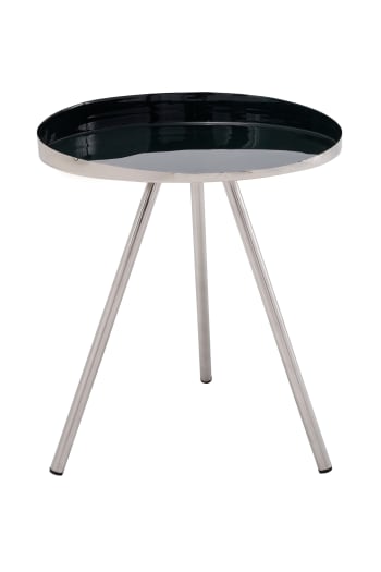 Runder Tisch aus schwarzem Holz für 4 Personen, D.105cm Liwa | Maisons