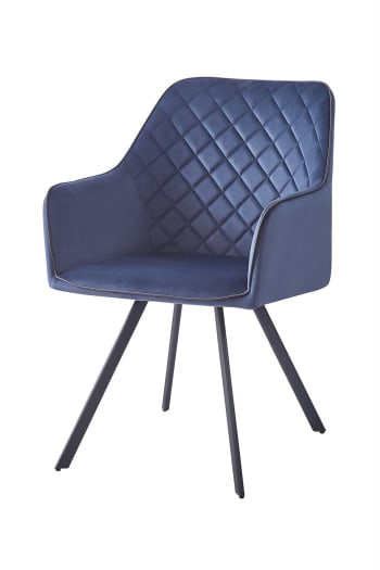 AMBER - Stuhl aus Kunstleder 58 x 85 cm, Dunkelblau