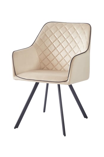 AMBER - Stuhl aus Kunstleder 58 x 85 cm, Beige