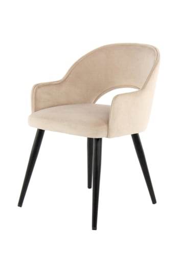 JORIS - 2er-Set Stühle aus Samt 55 x 77 cm, Champagner