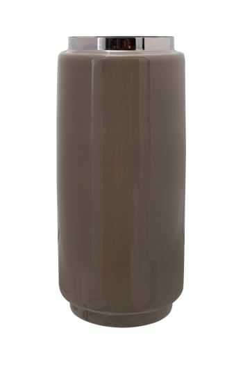 VIOLE - Vase aus Metall 30cm, Taupe