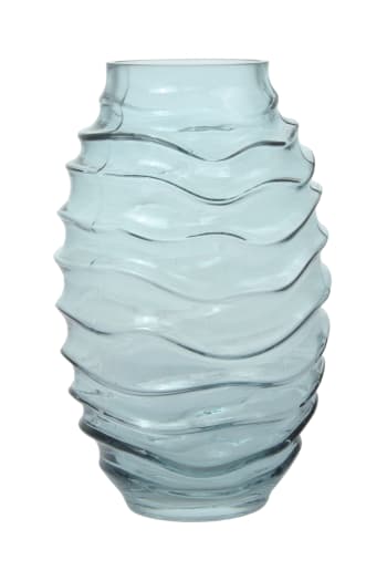 MALEMO - Vase aus Glas 25,5cm, Blau