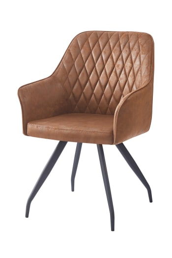 AMBER - Stuhl aus Kunstleder 60 x 86,5 cm, Braun