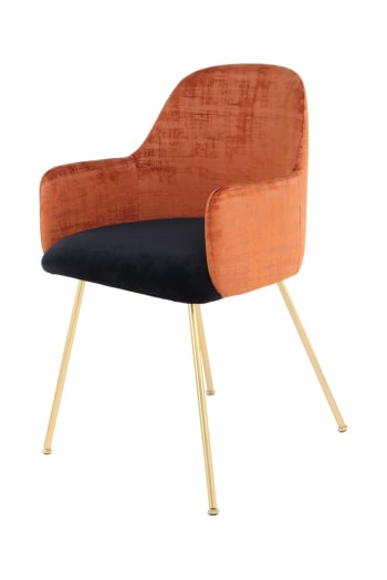 RICHARD - Stuhl aus Kunstleder 53 x 85 cm, Terra und Braun