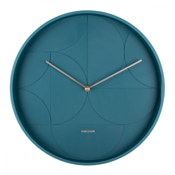 Echelon circular - Horloge murale d40cm métal bleu